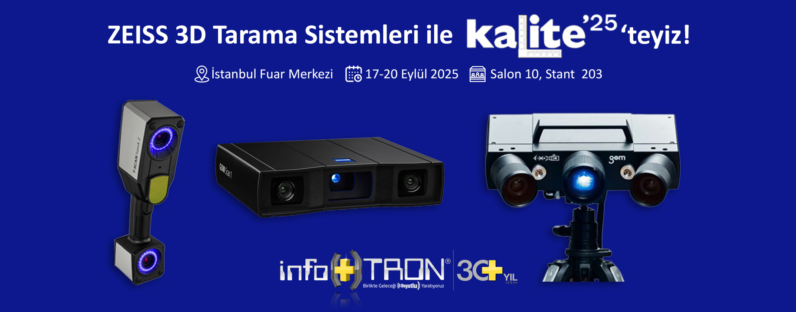 Kalite Kontrol ve Tersine Mühendislik Süreçlerinizi Hızlandıracak 3D Tarama Teknolojilerimizle Kalite Fuarı’ndayız!